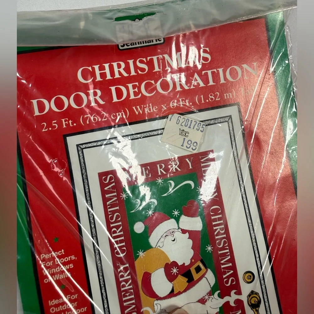 VINTAGE 1995 JEANMARIE CREATIONS Christmas Door Decorations Set Santa Tree NEW‎